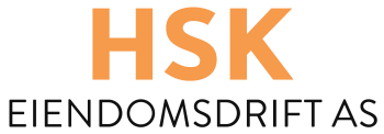 Logo HSK Eiendomsdrift stablet orange og sort Logo HSK Eiendomsdrift stablet orange og sort