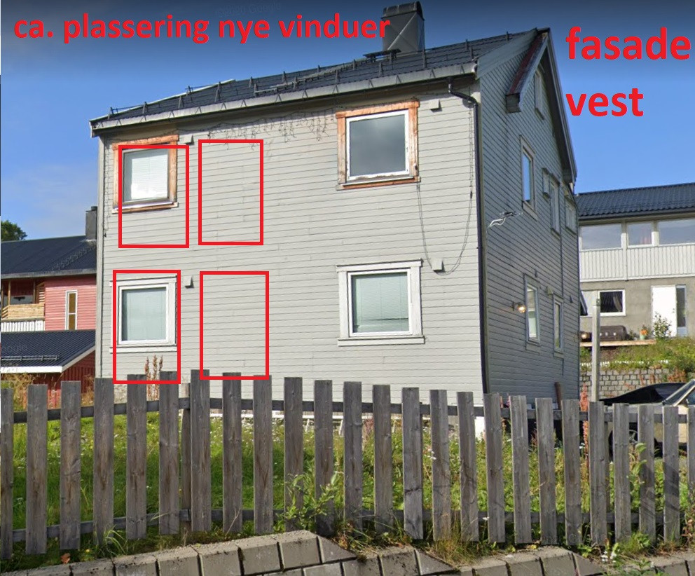 Drenering, ny trapp, bytte kledning yttervegg samt sette inn fire store vinduer Tromsø