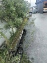 IMG 3807 Fjerning av en del av gammel støttemur og graving til såle for ny støttemur